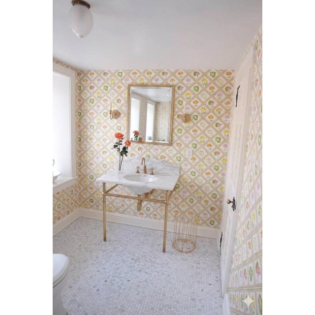 United DeSoto Floral Diamond Motif 70s Vintage Wallcovering For Sale - Image 12 of 12