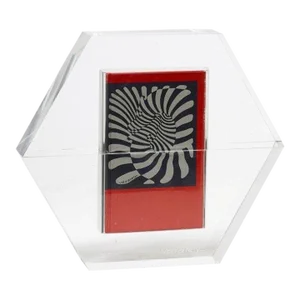 1988 Victor Vasarely Hexagone Plexiglas Sculpture