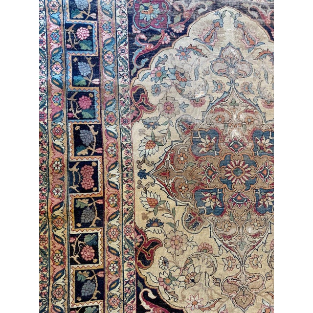 A Must See 19th Century Signed PersianLavar/Ravar Kirman Rug For Sale In Los Angeles - Image 6 of 9