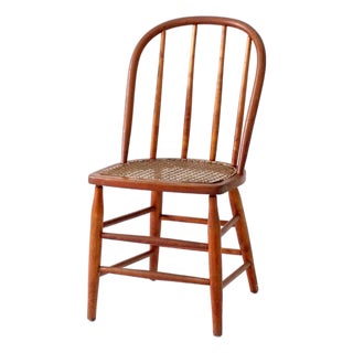 Antique Windsor Style Cane Seat Chair For Sale