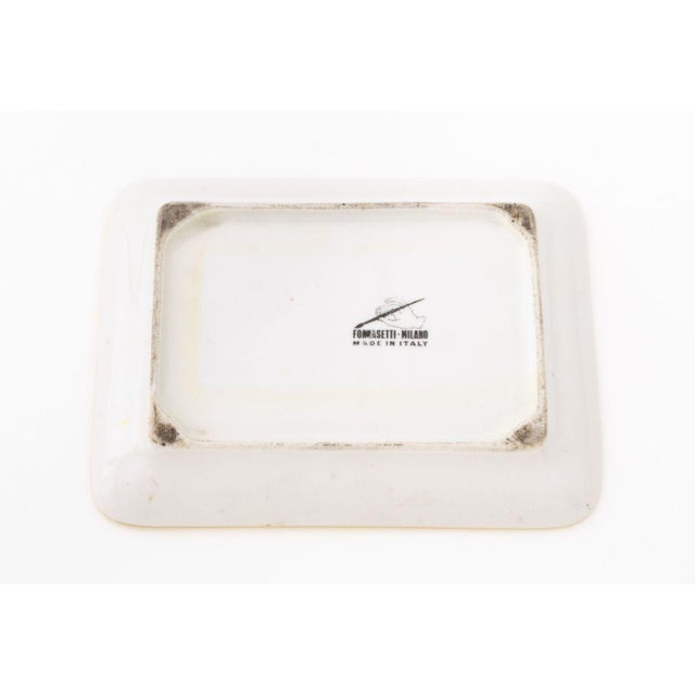 Yellow Fornasetti Porcelain Rectangular Trays, 2 For Sale - Image 8 of 10