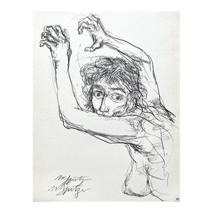 Walter Spitzer Pencil Hand-Signed Drawing 1962