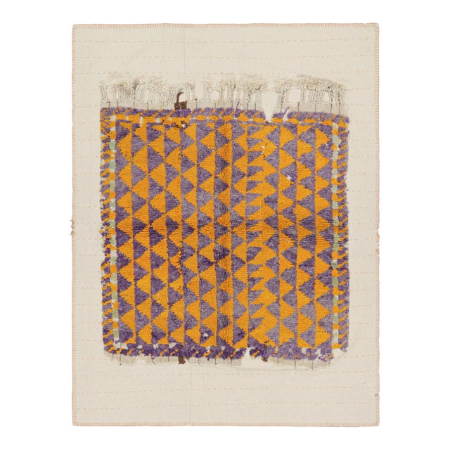 Vintage Turkish Rug With Purple and Orange Geometric Patterns | Rug & Kilim For Sale
