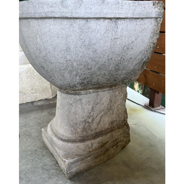Stone 19th Century Two-Piece French Wall Fountain Basin in Burgundian Bluestone For Sale - Image 7 of 18