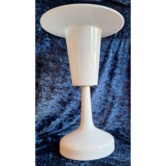 Vintage Table Lamp with White Glazed Porcelain Base, 1970s For Sale - Image 6 of 8
