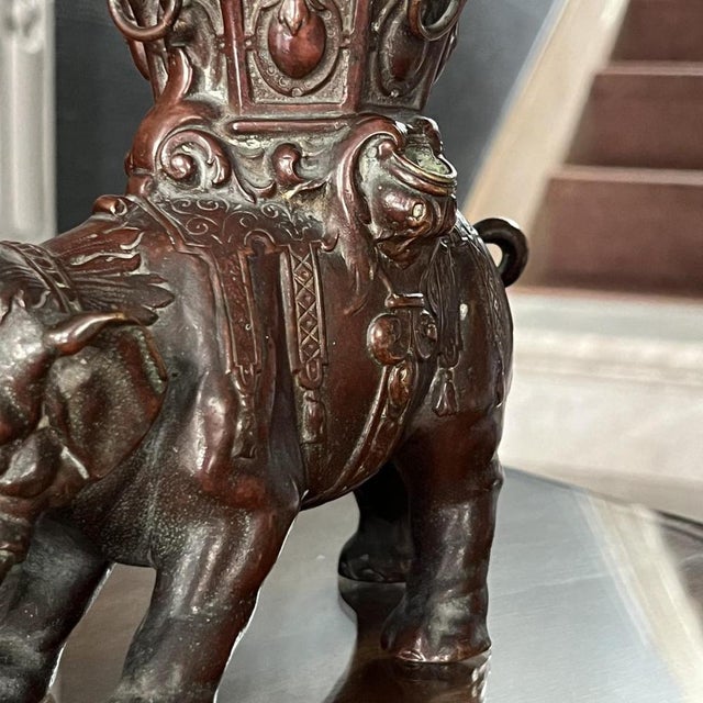 Asian Bronze Incense / Perfume Burner or Oil Lamp, Early 19th Century For Sale - Image 4 of 15