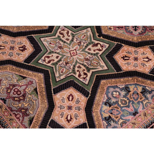 Shabby Chic Shabby Chic Firdous Pak-Persian Black/Multi Wool Rug - 9'2'' X 12'1'' For Sale - Image 3 of 9