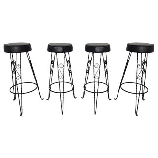 Vintage German Barstools, 1960s, Set of 4 For Sale