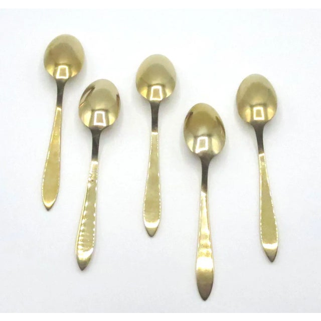 VINTAGE * 1940* DIRILYTE * FLATWARE * REGAL PATTERN * 4 TEASPOONS (4 SCRIPT/1 BLOCK) * 7" LONG * FOR A GOLDEN TABLE...