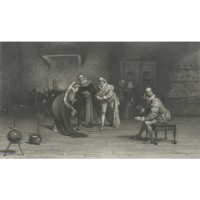 G. Greatbach, Renaissance Alchemy Interior Engraving after Tourrier, 1860, Engraving For Sale - Image 3 of 9