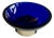 Skultuna Bowl in Cobalt Blue Mouth-Blown Glass and Brass by Michael Kurpatov, 1960s For Sale