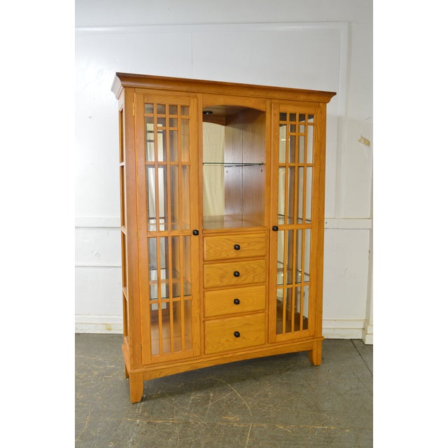 Mission Oak Arts Crafts Style Curio Display Cabinet Etagere