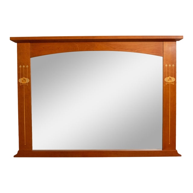 Stickley Cherry Mission Style Harvey Ellis Inlaid Mirror For Sale