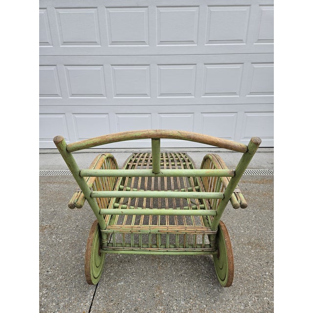 Green Antique Weathered Green Chaise Lounge For Sale - Image 8 of 13