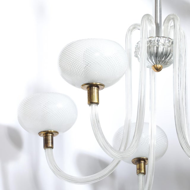 Mid-Century Hand-Blown Murano Glass 5-Arm Chandelier by Barovier & Toso For Sale - Image 18 of 18