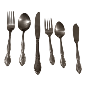 Classic Vintage Stainless Steel Flatware Set With 'J' Monogram- 31 Pieces