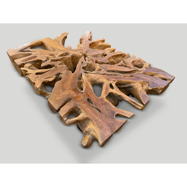 Andrianna Shamaris Organic Century Old Teak Wood Coffee Table For Sale - Image 4 of 6