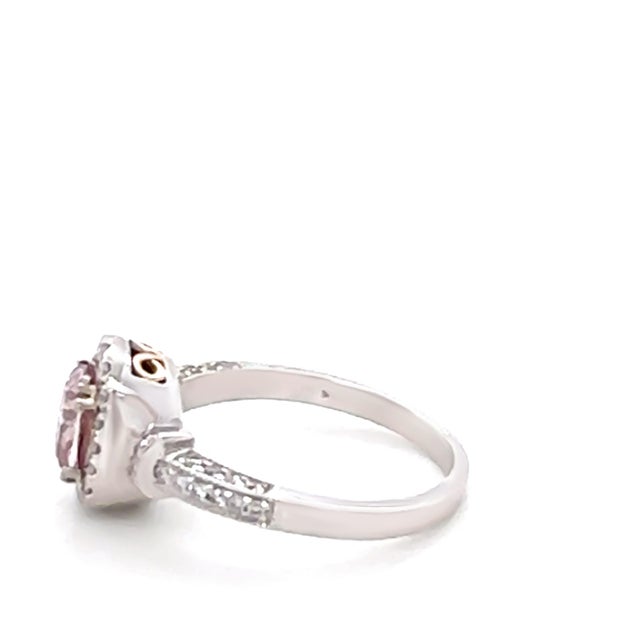 18ct White and Rose Gold Pink Diamond Ring 1.36ct, Size 8.75 For Sale - Image 4 of 7