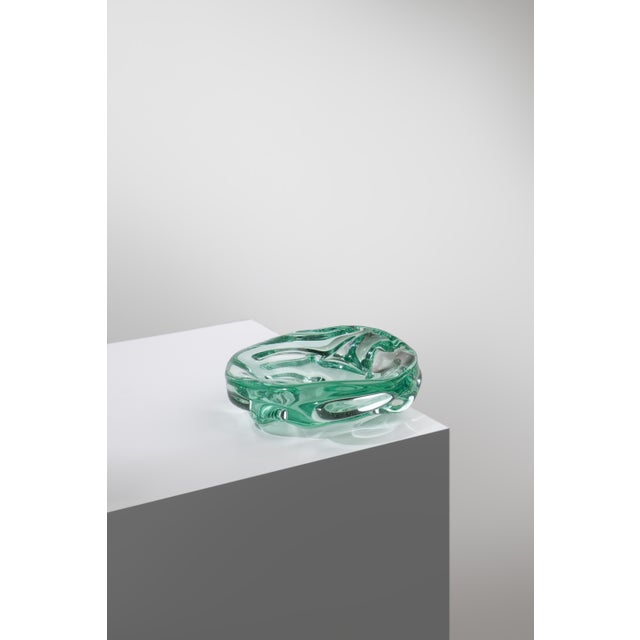 Vintage Green Murano Glass Ashtray by Archimede Seguso for Seguso Vetri Darte, 1940s For Sale - Image 9 of 9