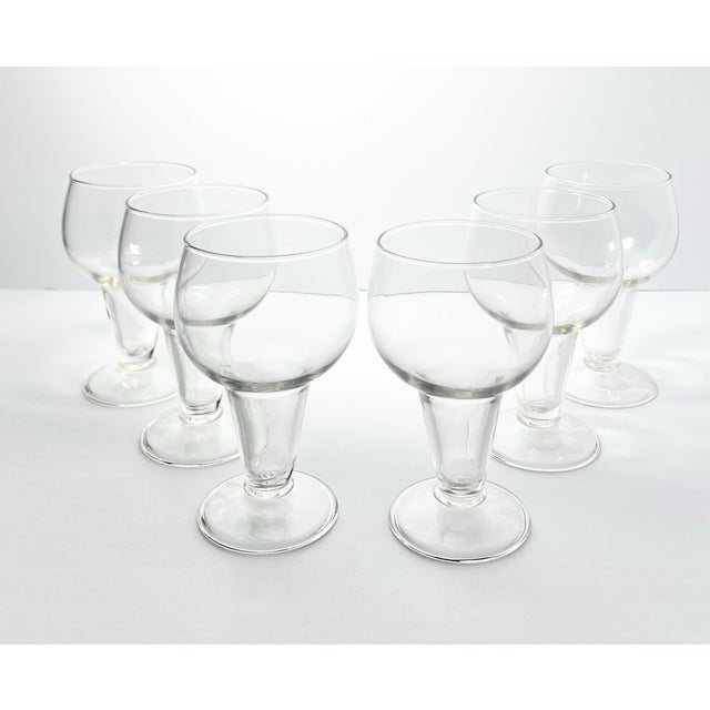 Contemporary 1970s Vintage Hollow Stem Beer Pilsner Glasses - Set of 6 For Sale - Image 3 of 5