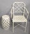 Hollywood Regency 1980s Hollywood Regency White Harlequin Woven Lattice Drum Garden Stool For Sale - Image 3 of 13