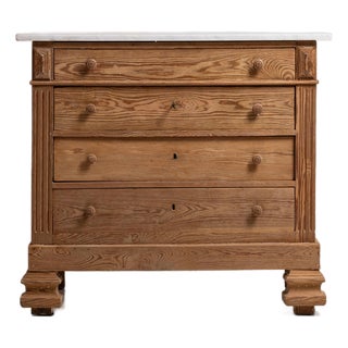19th Century Provincial Chest Of Drawers With Marble Top For Sale
