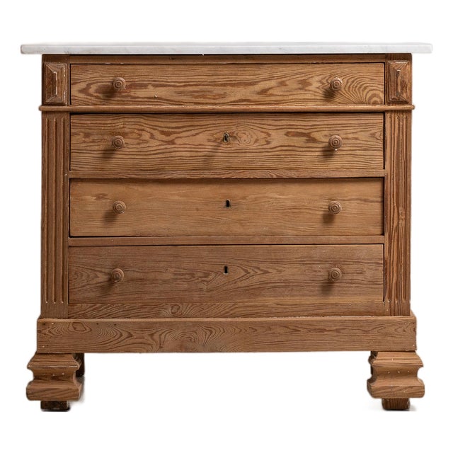 19th Century Provincial Chest Of Drawers With Marble Top For Sale