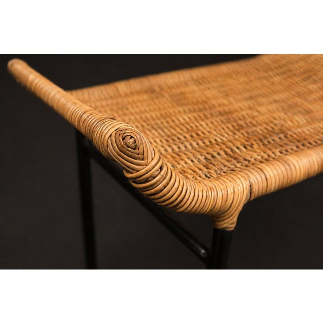 Pair of Caned Stools With Iron Frame by Carlo Hauner, Forma, Brazilian Modern, 1950s For Sale - Image 10 of 15