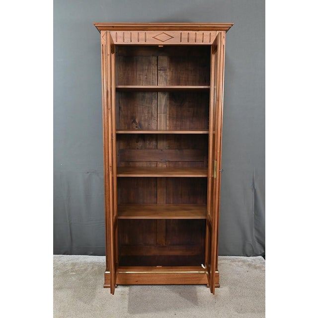 Small Louis XVI Style Mahogany Glass Bookcase, 1930s For Sale - Image 3 of 16