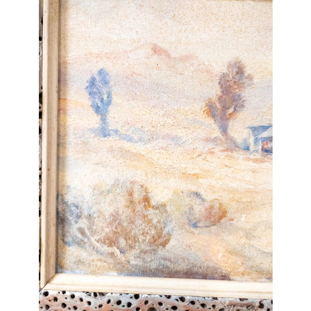 Mid-Century Western Impressionist Homestead Landscape in Rustic Frame For Sale - Image 10 of 12