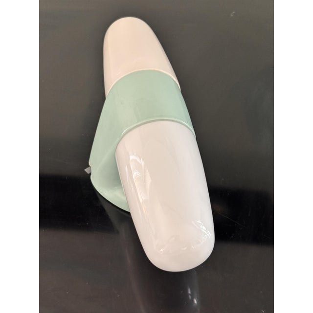 Wilhelm Wagenfeld Light Blue Ceramic Model 6068 Sconce by Wilhelm Wagenfeld for Lindner, 1958 For Sale - Image 4 of 10