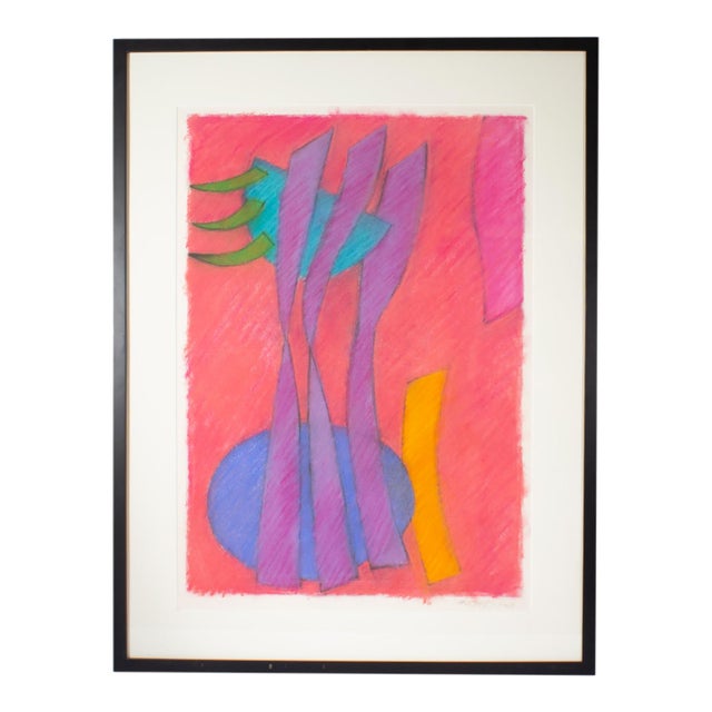2000 Abstract Chalk Pastel Drawing by Walter Stomps For Sale