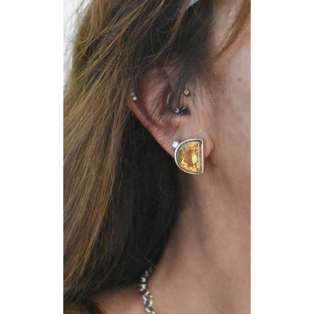 Lori Bonn Sterling Silver Citrine Clip on Earrings, Pair For Sale - Image 13 of 13