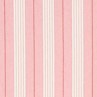 Sample - Schumacher Audrey Stripe Fabric in Pink & Red For Sale