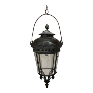18th Century Venetian Large Bronze Lantern W/ Neoclassical Bronzework For Sale