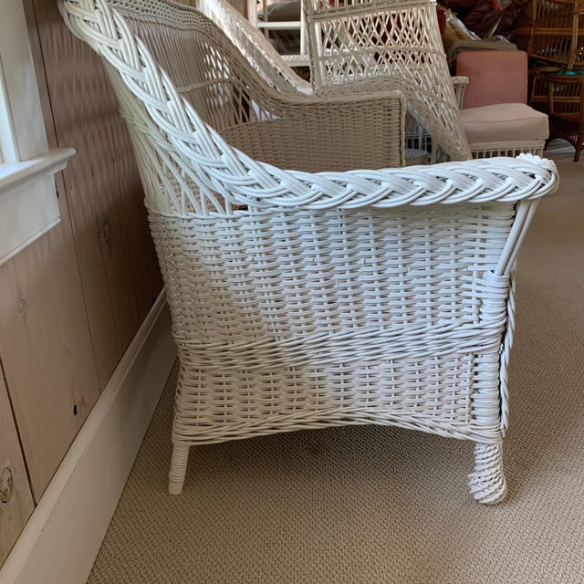 Vintage White Wicker Sofa Chairish
