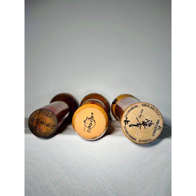 20th Century Traditional Monumental Kokeshi Dolls, Tōhoku, Japan, Set of 3 For Sale - Image 18 of 18