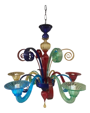 Murano Multicolors Glass Chandelier by Simoeng