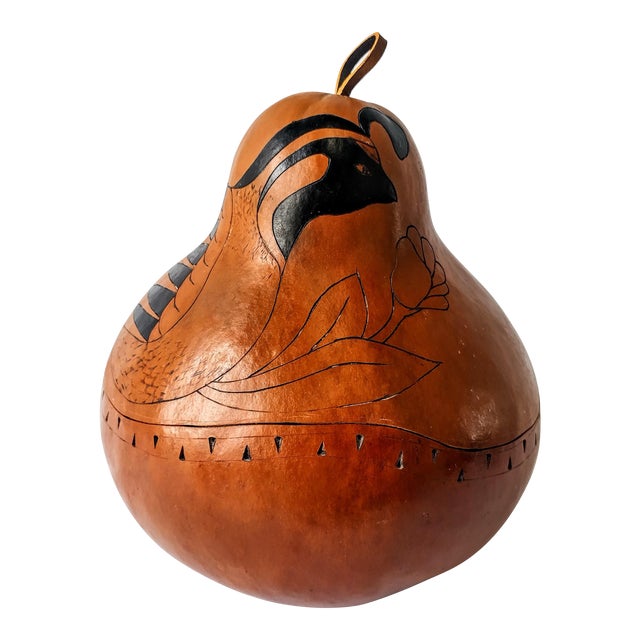 Vintage Mexican Hand Carved Gourd Tortilla Warmer Chairish