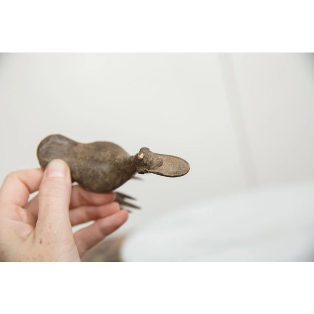 Vintage African Bronze Flat Billed Bird For Sale - Image 4 of 8