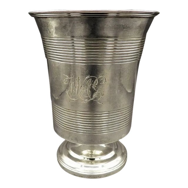 Antique Sterling Silver Thomas Death London Regency Wine Goblet Tumbler 1814 For Sale