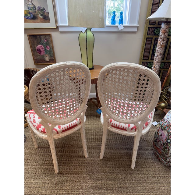 1980s 1980s Vintage Faux Bois and Cane Chairs, a Pair For Sale - Image 5 of 10