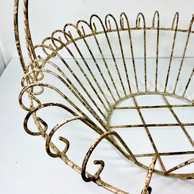 1950s Vintage French Art Nouveau Boho Chic Large Jardiniere Basket Planter. For Sale - Image 6 of 14
