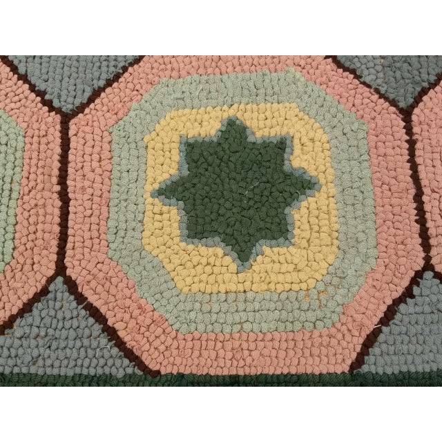 American Vintage Hand-Hooked Rug, Allover Geometric Design, Wool & Cotton, American Folk Art, 3x5 For Sale - Image 3 of 14