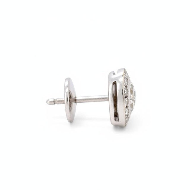 Contemporary 18k Gold Heart Diamond Stud Earrings - Vintage, A Pair For Sale - Image 3 of 6