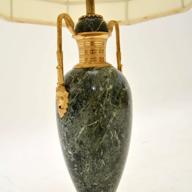 Late 19th Century Antique French Marble and Gilt Metal Table Lamp, 1890s For Sale - Image 5 of 10