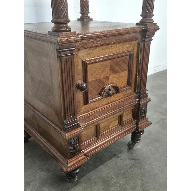 2000 - 2009 Henry II Walnut Bedside Table For Sale - Image 5 of 9