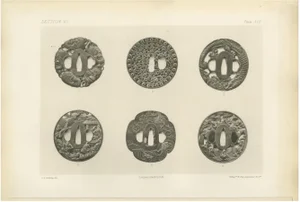 Tsuba with Narrative and Symbolic Motifs, 1884, Paper