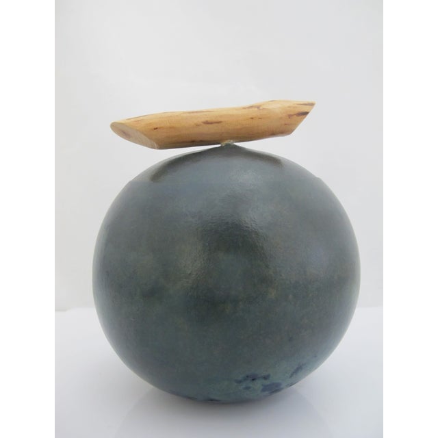 Traditional R Hess Hand Carved Folk Art Gourd With Prancing Deer Branch Handle Box For Sale - Image 3 of 9
