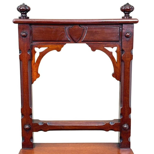 Antique Victorian Mahogany Hall Chairs, 1880, Set of 2 For Sale - Image 9 of 14